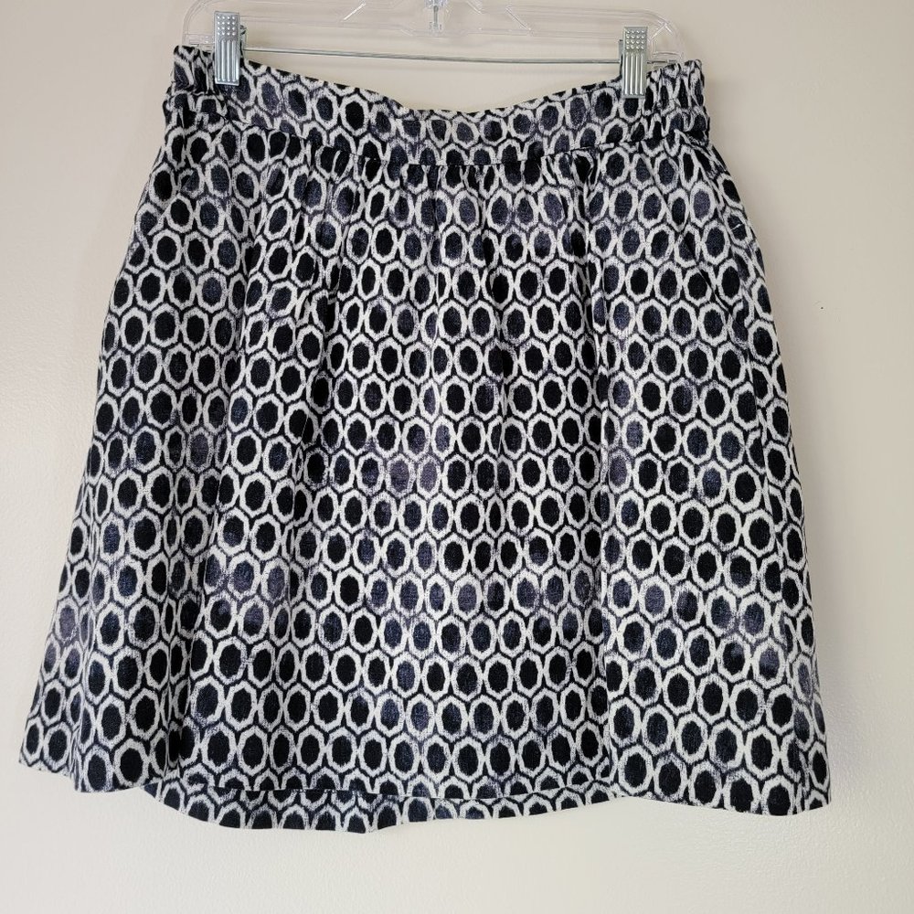 Loft. Blue and White Linen Skirt, Size M